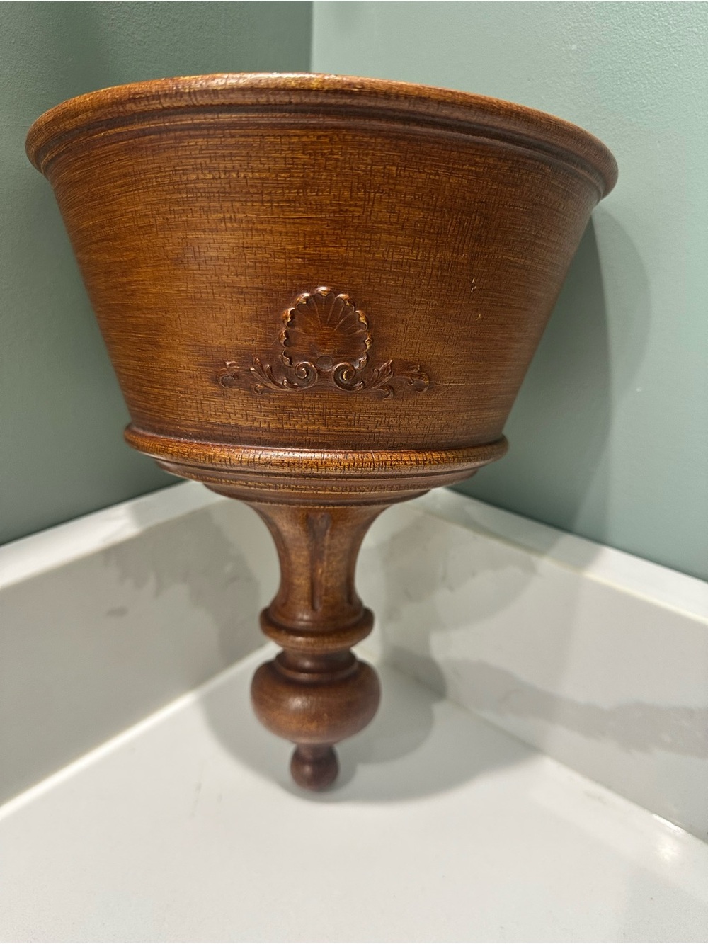 Vintage 1963 Homco Wall Planter Pocket  Mid Century Faux Wood